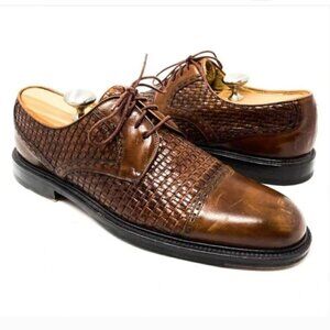 Mezlan Woven Spanish Leather Cap Toe Dress Shoes - Size 10.5